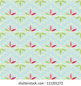 Floral seamless ornament, endless background with petal. Ethnic style pattern with line and flower.