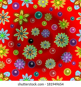 Floral seamless ornament, endless background with flowers. Romantic pattern for fabric, textile. 