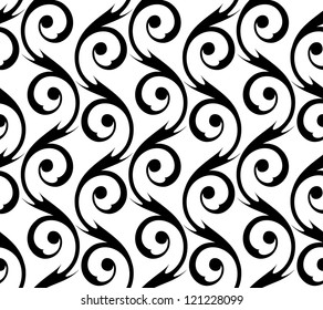 Floral seamless ornamental pattern. Vector background.