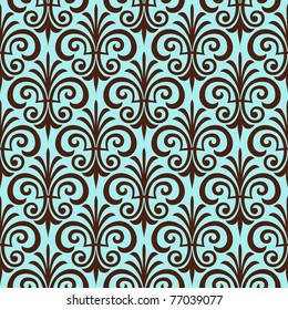 Floral seamless ornamental pattern. Vector background.