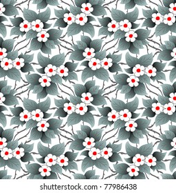 Floral seamless ornamental pattern. Vector background.