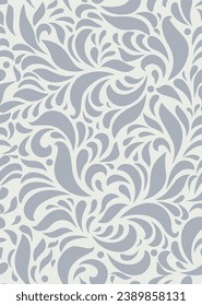 Blumennahtlose, ornamentale Vektormuster. Wirbelloses Design und Hintergrund für Textilien, Druck, Tapeten und Dekoration. 