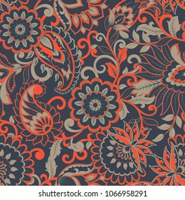 Floral seamless paisley pattern