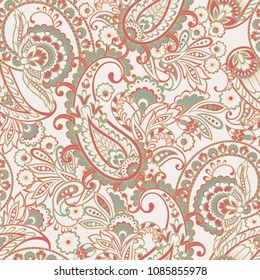 Floral seamless paisley pattern