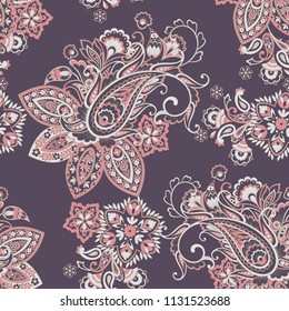 Floral seamless paisley vector pattern