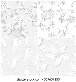 Floral Seamless Pattern -  3 D llustration Flower, Single Flower, Floral Pattern, Pattern, Backgrounds 
