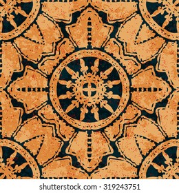 Floral seamless pattern, 70's style background, wallpaper design