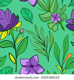 floral seamless pattern. Abstract background with simple floral, leaves, branches. Liberty style wallpapers. Elegant ditsy texture. Repeat natural design for decor, fabric, prints