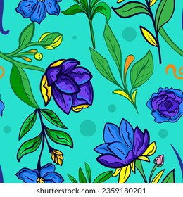 floral seamless pattern. Abstract background with simple floral, leaves, branches. Liberty style wallpapers. Elegant ditsy texture. Repeat natural design for decor, fabric, prints