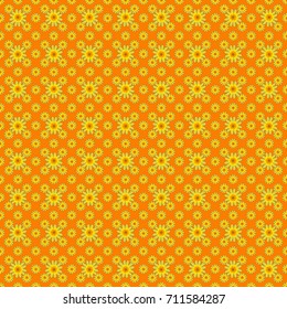 Floral seamless pattern. Abstract floral background. Abstract vector flowers in yellow, brown and orange colors. Wedding invitation. Greeting card.