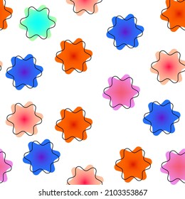 Floral seamless pattern, Abstract colorful pattern.  Vector illustration.
