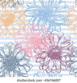 Floral seamless pattern. Abstract flower print