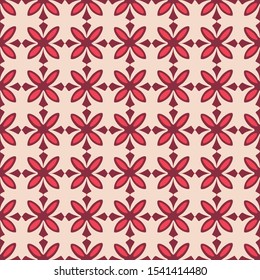 Floral seamless pattern. Abstract flowers vector illustration background. Latest fabric textile designs. Pink, red, white colors.