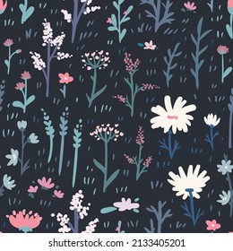 Floral seamless pattern with abstract flowers
