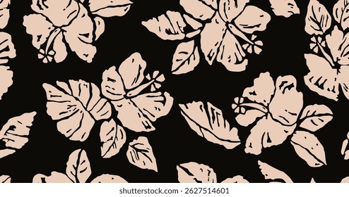 Patrón floral sin fisuras. Fondo Abstractas de las flores. Estampado moderno en fondo blanco y negro. Ideal para diseño textil, Fondo de pantalla, fundas, carteles, tarjetas, decoración y embalaje.
