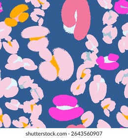 Patrón floral sin fisuras con flores abstractas. Fondo azul Vector, diseño, impresión