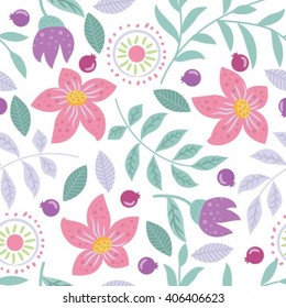Floral seamless pattern. Abstract flowers textile design. Summer flowers wallpaper