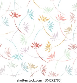 Floral seamless pattern with abstract flowers. Vector background.