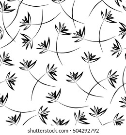 Floral seamless pattern with abstract flowers. Vector background.