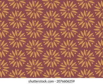 Floral seamless pattern. Abstract geometric simple flower pattern on Red background.