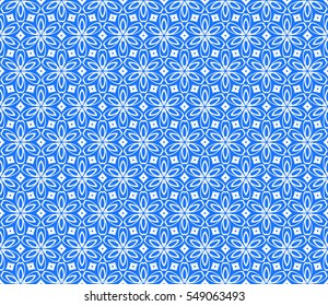 floral seamless pattern. abstract geometry shape and lines. vector illustration. Ethnic ornament. blue color