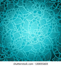 Floral seamless pattern with abstract hand drawn flowers.