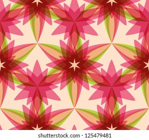 Floral seamless pattern, abstract kaleidoscopic background. EPS10 vector format