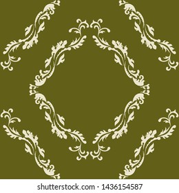 floral seamless pattern abstract leaves, swirls