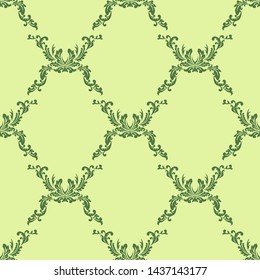 floral seamless pattern abstract leaves, swirls