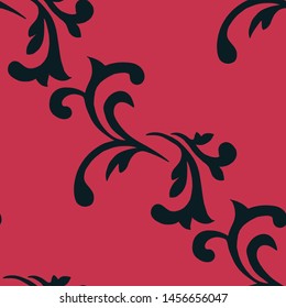 floral seamless pattern abstract leaves, swirls