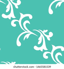 floral seamless pattern abstract leaves, swirls