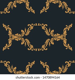 floral seamless pattern abstract leaves, swirls
