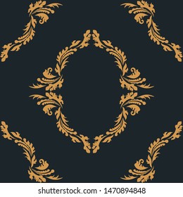 floral seamless pattern abstract leaves, swirls