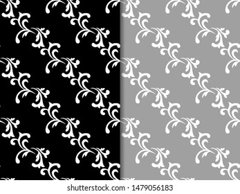 floral seamless pattern abstract leaves, swirls