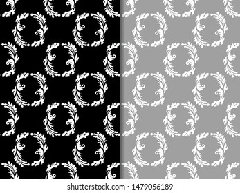 floral seamless pattern abstract leaves, swirls
