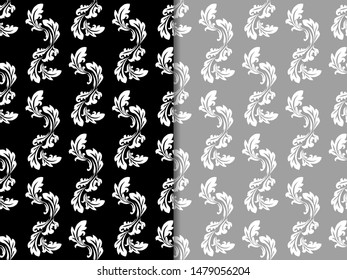 floral seamless pattern abstract leaves, swirls