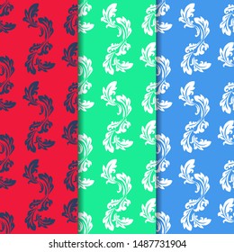 floral seamless pattern abstract leaves, swirls