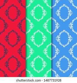 floral seamless pattern abstract leaves, swirls