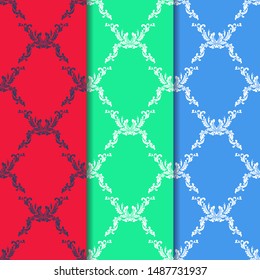 floral seamless pattern abstract leaves, swirls