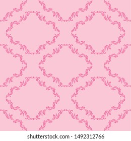 floral seamless pattern abstract leaves, swirls pink