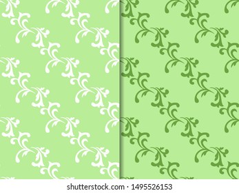 floral seamless pattern abstract leaves, swirls