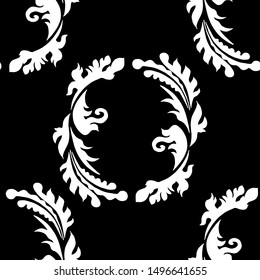 floral seamless pattern abstract leaves, swirls