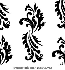 floral seamless pattern abstract leaves, swirls