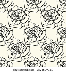 Patrón floral sin fisuras. Fondo de flores de líneas Abstractas. Fondo de pantalla floral. Diseño botánico para impresiones, superficie, decoración del hogar, tela. Ilustración vectorial.
