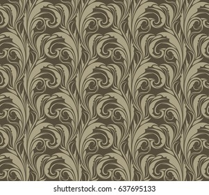 Floral seamless pattern. Abstract modern ornament with leaves. Vector background.