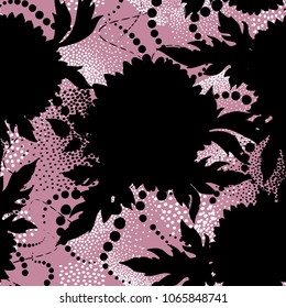 Floral seamless pattern. Abstract ornamental flowers. Flourish leaves background