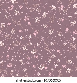 Floral seamless pattern. Abstract ornamental flowers. Flourish leaves background