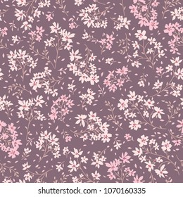 Floral seamless pattern. Abstract ornamental flowers. Flourish leaves background