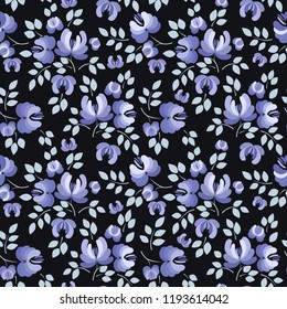 Floral seamless pattern. Abstract purple flowers. Vector illustration.