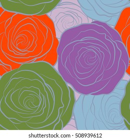 Floral seamless pattern. Abstract rose flowers.